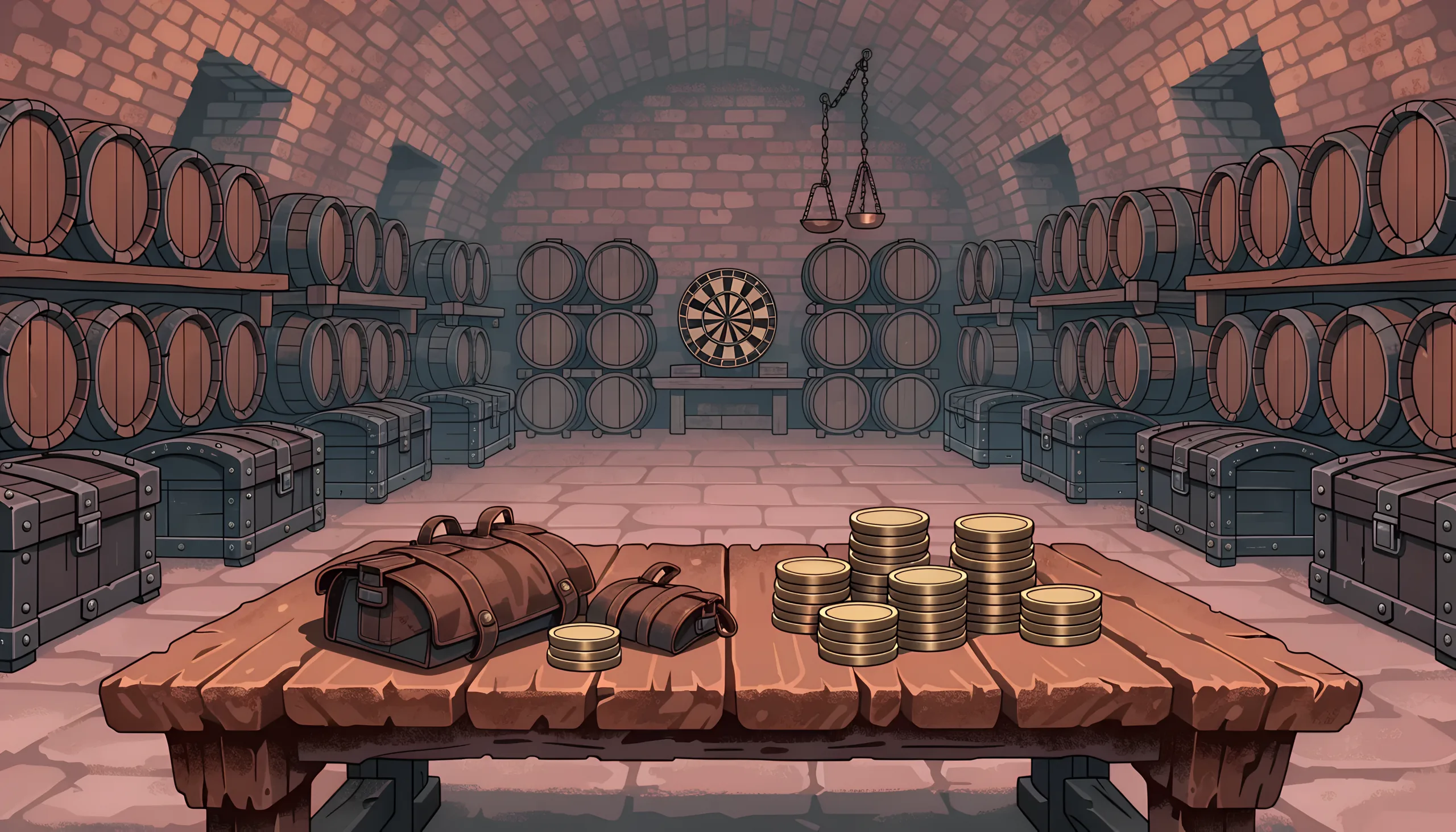 A calm fantasy backdrop between run cycles